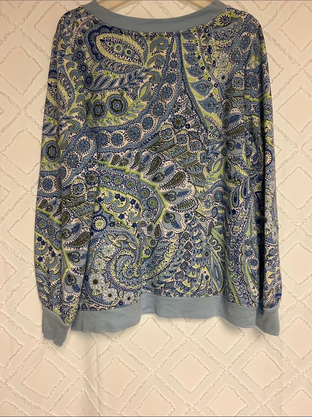 Talbots Blue Paisley Sweatshirt - Picture 2 of 3